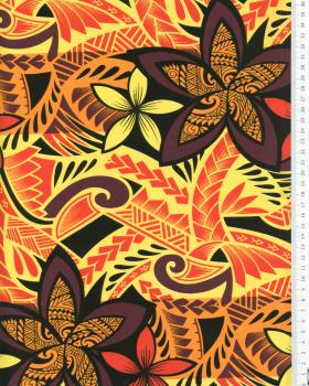 Polynesian fabric HOARAA Brown - Tissushop